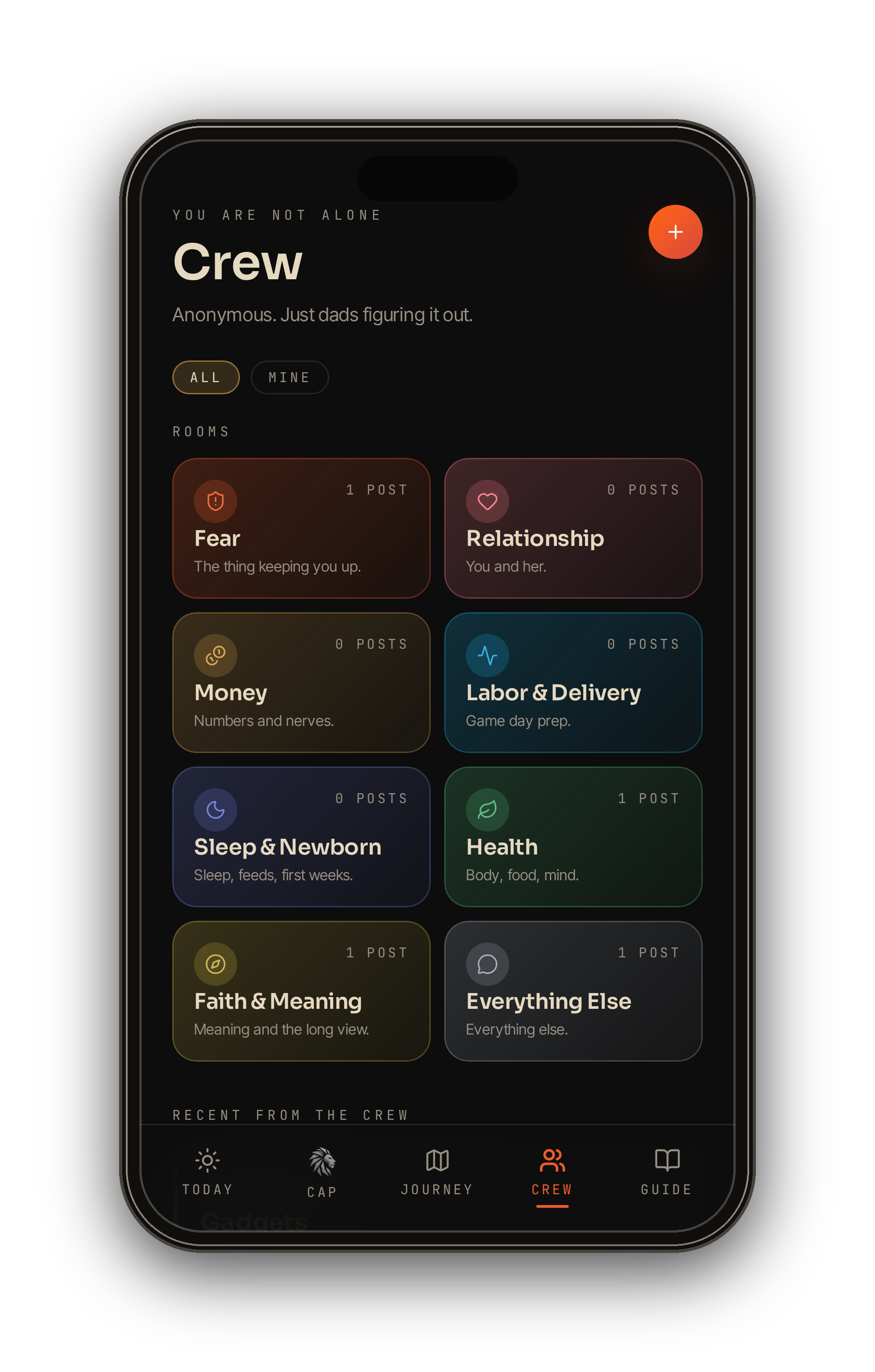 Crew screen in the FASA app